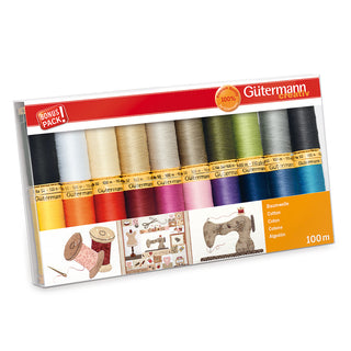 Gutermann Colorful Cotton 50 Mercerized Thread Set 20 x 100m