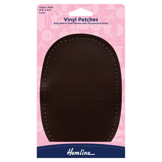 Hemline Brown Sew-In Vinyl Patches 10 x 15cm