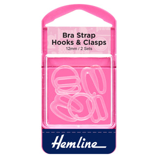 Hemline Clear 12mm Bra Hooks and Clasps