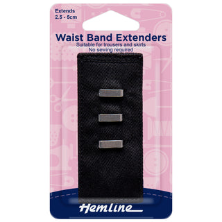 Hemline Black Waistband Extender Hook