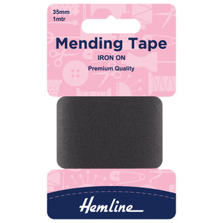 Hemline Dark Grey Iron-On Mending Tape 100cm x 38mm