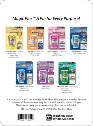 Taylor Seville Magic Pins Flat Head Regular 50pc