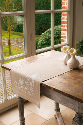 Vervaco White Silhouette Runner Embroidery Kit