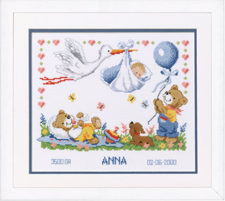 Vervaco New Arrival Birth Record Counted Cross Stitch Kit