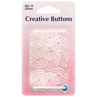Hemline 22mm Creative Buttons - 12 Pack