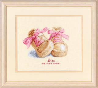 Vervaco Booties Birth Record Counted Cross Stitch Kit