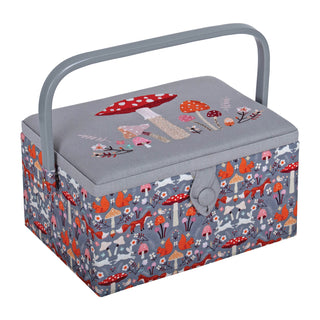 Hobby Gift Sewing Box (M): Embroidered Woodland Toadstool