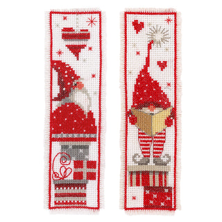 Vervaco Christmas Gnomes Bookmark Counted Cross Stitch Kit Set of 2