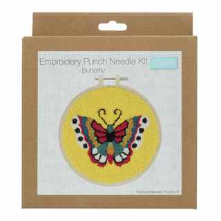 Trimits Punch Needle Kit Floss and Hoop Butterfly