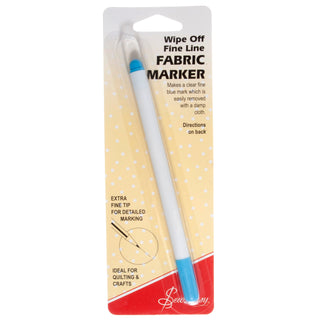 Sew Easy Blue Wipe/Wash Out Fine Line Fabric Marker Pen