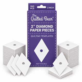 The Quilted Bear 100 English Paper Piecing Templates, 2" Diamonds