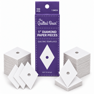 The Quilted Bear 100 English Paper Piecing Templates, 1" Diamonds
