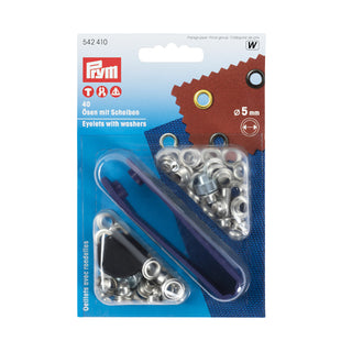 Prym Eyelets and Washers 5mm Silver