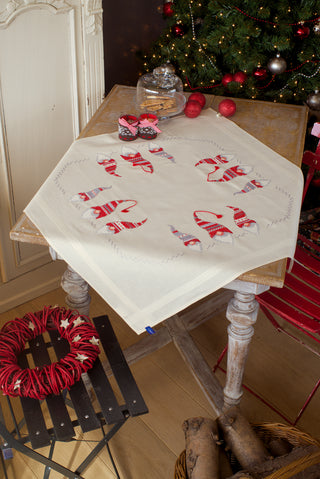 Vervaco Christmas Elves Tablecloth Embroidery Kit