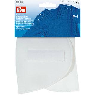 Prym White Shoulder Pad Set-in with Hook and Loop fastening M-L - 2 Pieces