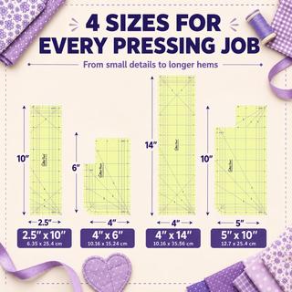 The Quilted Bear 220°C Heat Resistant Hot Ironing Ruler - 4" x 14" - New & Improved