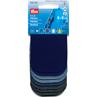Prym Mini Iron-On Denim 4X2 Patches 6 X 8cm