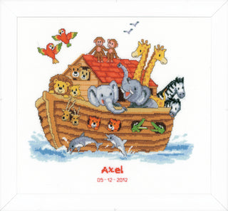 Vervaco Noah's Ark Birth Record Counted Cross Stitch Kit