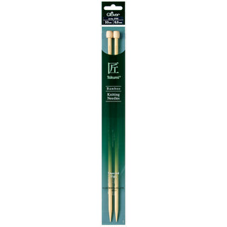 Clover Takumi Bamboo Knitting Needles Single Pointed - 33cm (Various Sizes)