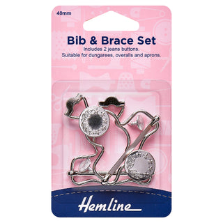 Hemline Nickel 40mm Bib and Brace Set