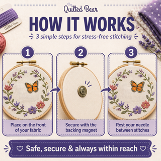 The Quilted Bear Magnetic Needle Minder (Butterfly)