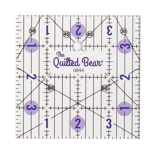 The Quilted Bear Non-Slip Acrylic Quilting Rulers (4" x 4")