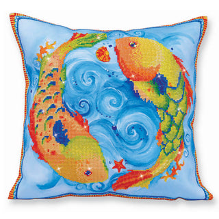 Diamond Dotz Complete Diamond Facet Art Kit Dancing Fish Decorative Pillowcase