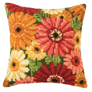 Vervaco Gerbera Flower Cushion Cross Stitch Kit