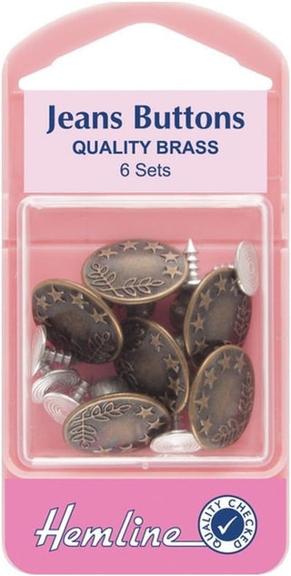 Hemline Bronze Jeans Buttons 16mm