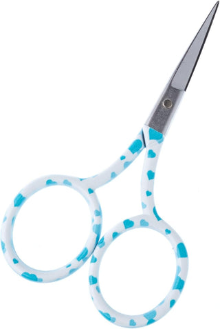 The Quilted Bear Blue Hearts Embroidery Scissors (3.5")