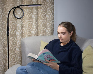 Native Lighting Lumina LED Floor Lamp - Adjustable Gooseneck Reading light & Craft Lamp