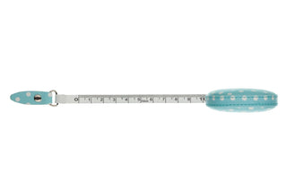 The Quilted Bear Retractable Tape Measure 150cm/60" (Blue Polka Dots)