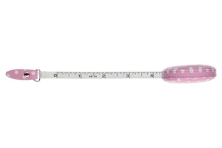 The Quilted Bear Retractable Tape Measure 150cm/60" (Pink Polka Dots)