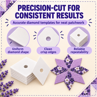 The Quilted Bear 100 English Paper Piecing Templates, 1" Diamonds