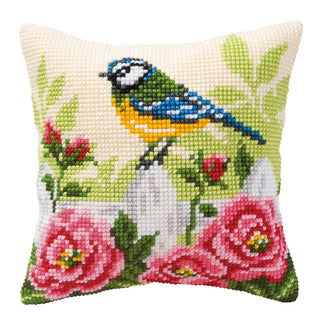 Vervaco Blue Tit Cushion Cross Stitch Kit