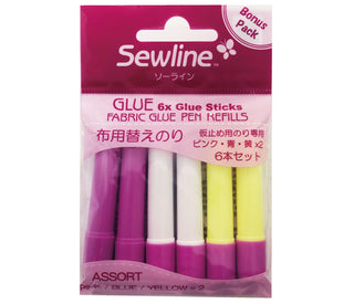 Sewline Water Soluble Glue Stick Multi Refill - Mixed