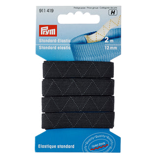 Prym Standard Black Elastic - 12mm x 2m