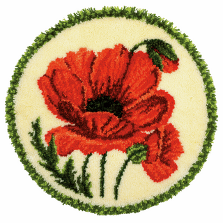 Vervaco Latch Hook Kit: Shaped Rug: Poppy