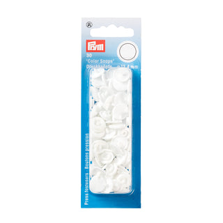 Prym White Non-Sew Press Fasteners Round 12.4mm - 30 Pieces