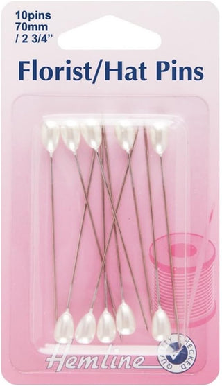 Hemline 65mm Nickel Florist/Hat Pins