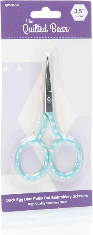 The Quilted Bear Blue Polka Dots Embroidery Scissors (3.5")