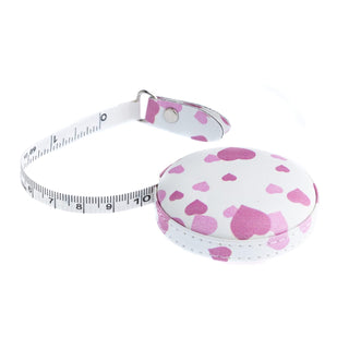 The Quilted Bear Retractable Tape Measure 150cm/60" (Pink Hearts)