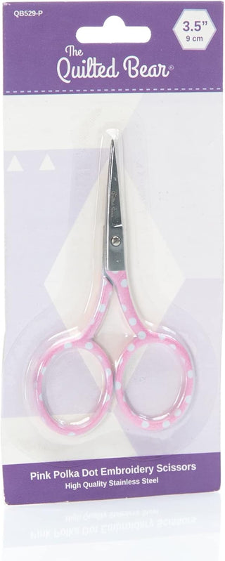 The Quilted Bear Pink Polka Dots Embroidery Scissors (3.5")