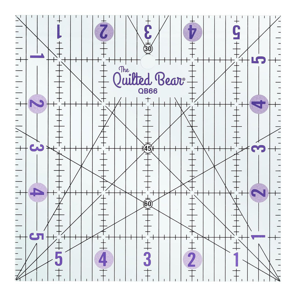 The Quilted Bear Non-Slip Acrylic Quilting Rulers (6