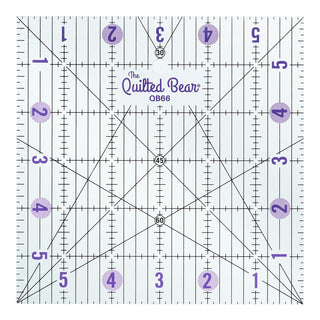 The Quilted Bear Non-Slip Acrylic Quilting Rulers (6" x 6")