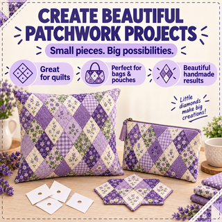 The Quilted Bear 100 English Paper Piecing Templates, 1" Diamonds