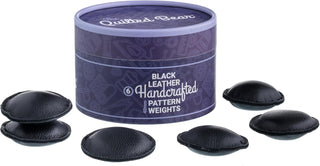 The Quilted Bear Leather Pattern weights 6 x 40mm (Black)