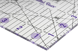 The Quilted Bear Non-Slip Acrylic Quilting Rulers (5.5" x 5.5")
