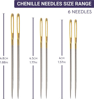 The Quilted Bear Gold Eye Chenille Sewing Needles with Wooden Case (18/20/22)