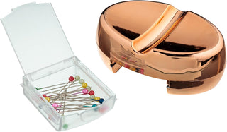 The Quilted Bear Magnetic Pin Dish with 25 Sewing Pins (Rose gold)